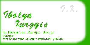 ibolya kurgyis business card